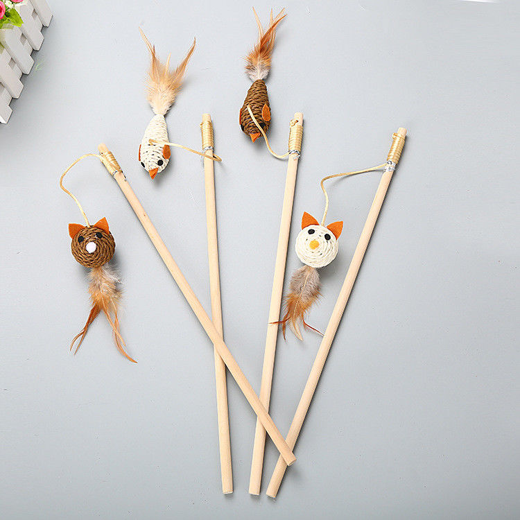 Multiple Styles Cat Pet Toys Interactive Funny Feather Cat Fishing Pole Toy