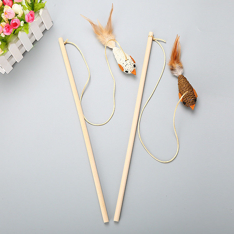 Multiple Styles Cat Pet Toys Interactive Funny Feather Cat Fishing Pole Toy