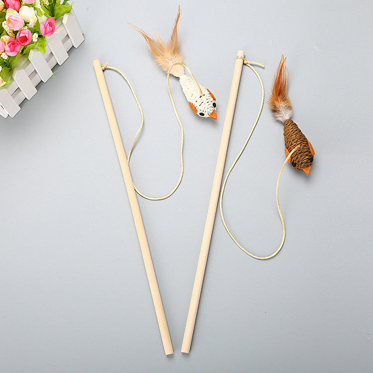 Multiple Styles Cat Pet Toys Interactive Funny Feather Cat Fishing Pole Toy