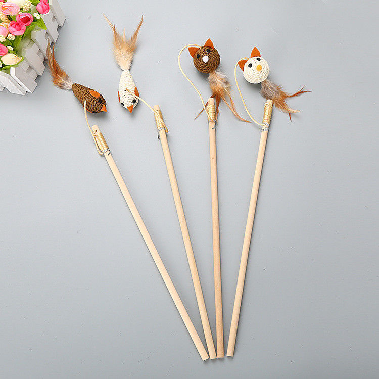 Multiple Styles Cat Pet Toys Interactive Funny Feather Cat Fishing Pole Toy