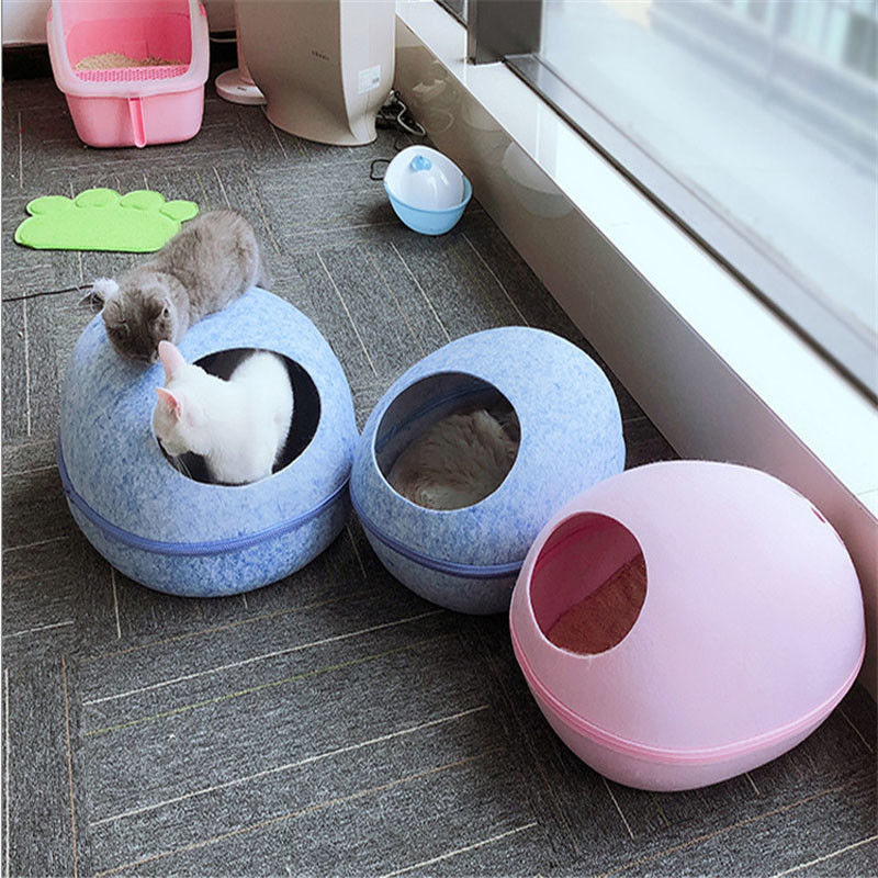 Eco-friendly Breathable Cute Detachable Egg Shape Dog Cat Cave Bed for Pet Supplies