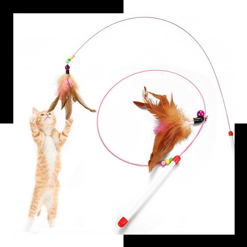 Hallupets Cat Pet Toys Cat Feather Teaser Wand