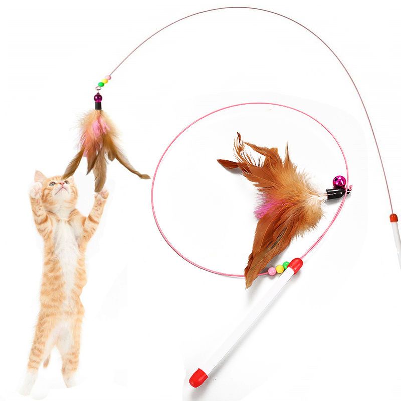 Hallupets Cat Pet Toys Cat Feather Teaser Wand
