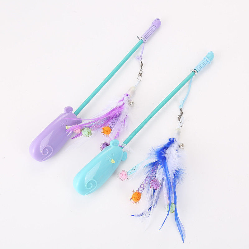 Feather Funny Telescopic Cat Toy Plastic 42g Cat Laser Teaser