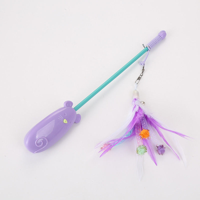 Feather Funny Telescopic Cat Toy Plastic 42g Cat Laser Teaser