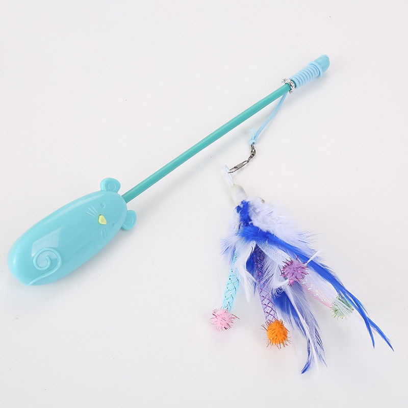 Feather Funny Telescopic Cat Toy Plastic 42g Cat Laser Teaser