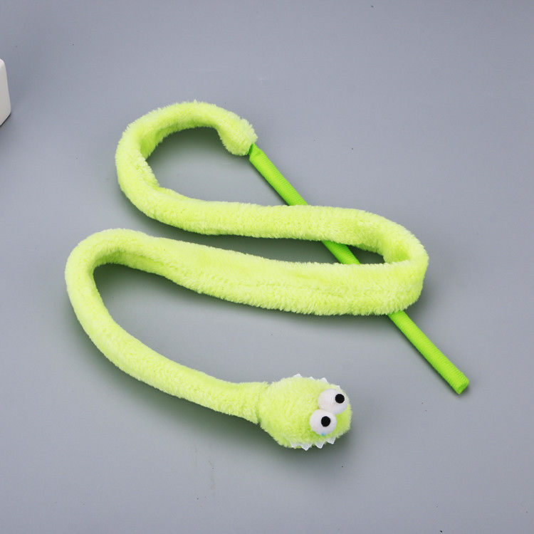 Cute Durable Cat Toy Teaser Snake Shape Kitten Plush Wand 31g