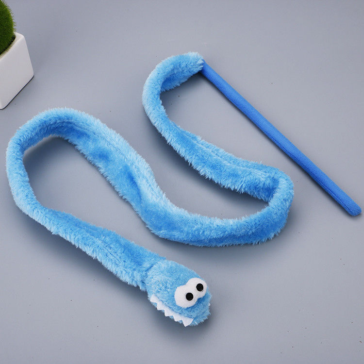 Cute Durable Cat Toy Teaser Snake Shape Kitten Plush Wand 31g