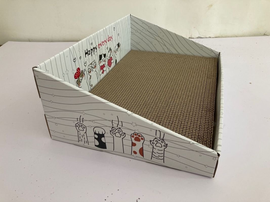 Recyclable Corrugated Cat Cardboard Scratcher Bed 700g For Playing Relaxing