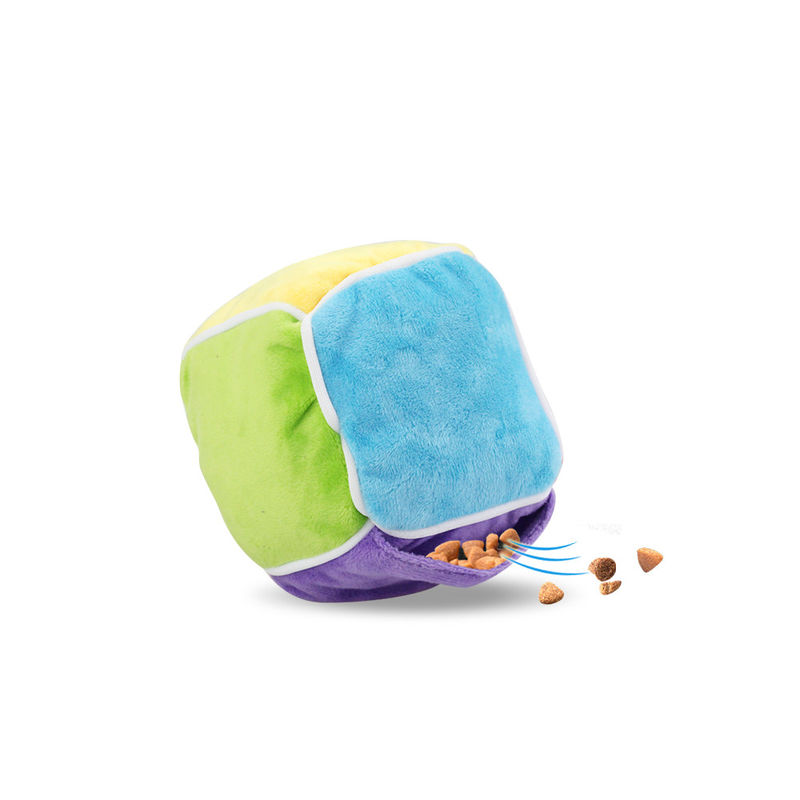 Eco-Friendly Colorful Intelligent Pet Toys Cotton Plush Leakage Food Cube Dog Chew Toys