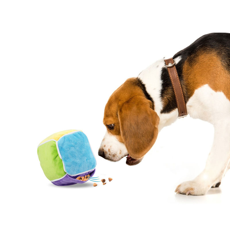 Eco-Friendly Colorful Intelligent Pet Toys Cotton Plush Leakage Food Cube Dog Chew Toys