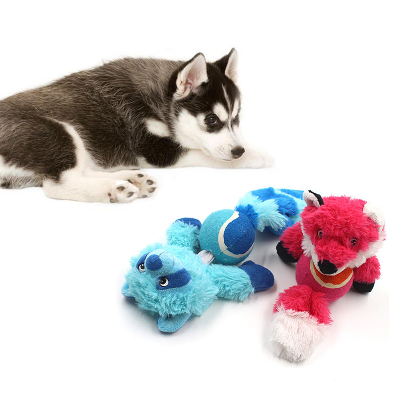 Squeaky Plush Dog Toy Fox Raccoon Bite resistant Durable Dog Interactive Molar Toys