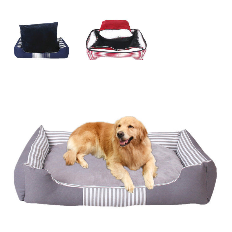 1800g PP Cotton Filling Comfortable Pet Bed Waterproof Bottom Canvas Pet Bed