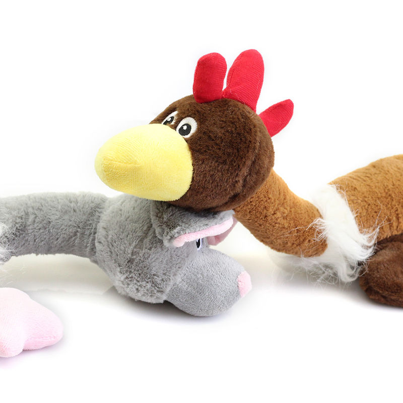 Bite Resistant Animal Shape Plush Funny Cats Dogs Toy Squeaky Durable Chew Toys