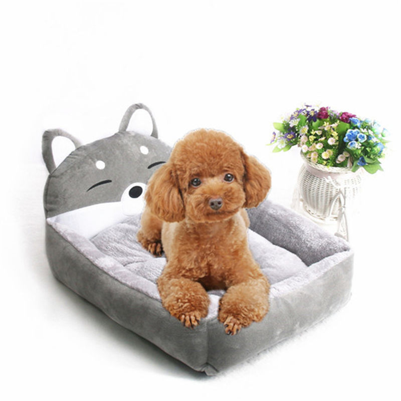 Modern Cut Comfortable Pet Bed Sofa Yellow Gray Cartoons Pet Sleeping Bed 1600g