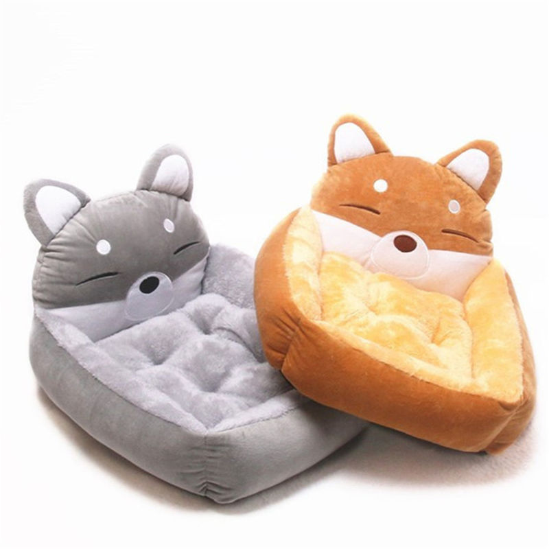 Modern Cut Comfortable Pet Bed Sofa Yellow Gray Cartoons Pet Sleeping Bed 1600g