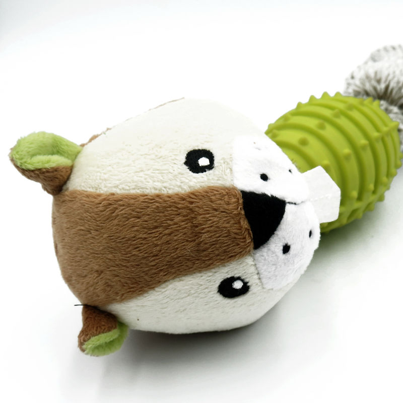 Healthy TPR And Strong Plush Dog Toys 70g Teeth Cleaning plush chew toys