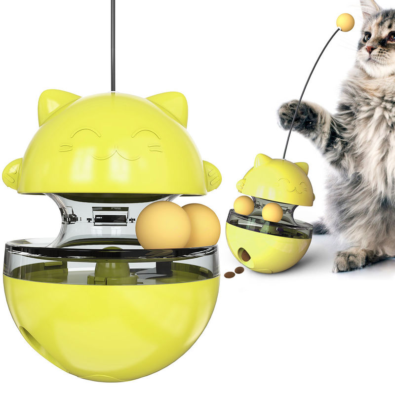 420g Food Leaker Cat Pet Toys Interactive Cat Tease Wand Kitten Roly Poly Toys