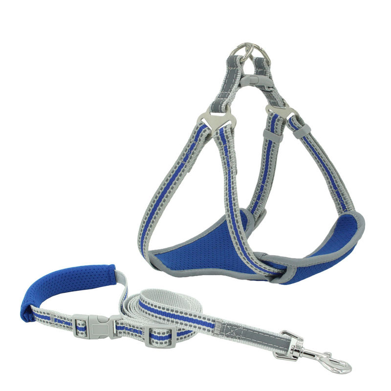Breathable Mesh Reflective Leash And Collar set Chest Strap Traction Set Dog Collar And Leash Kit