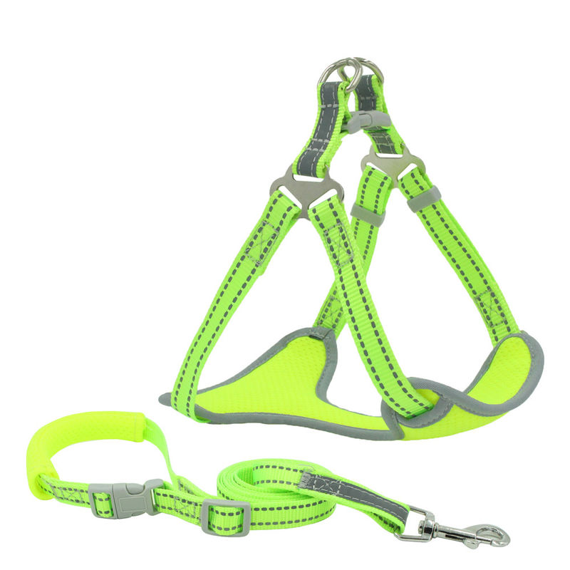 Breathable Mesh Reflective Leash And Collar set Chest Strap Traction Set Dog Collar And Leash Kit