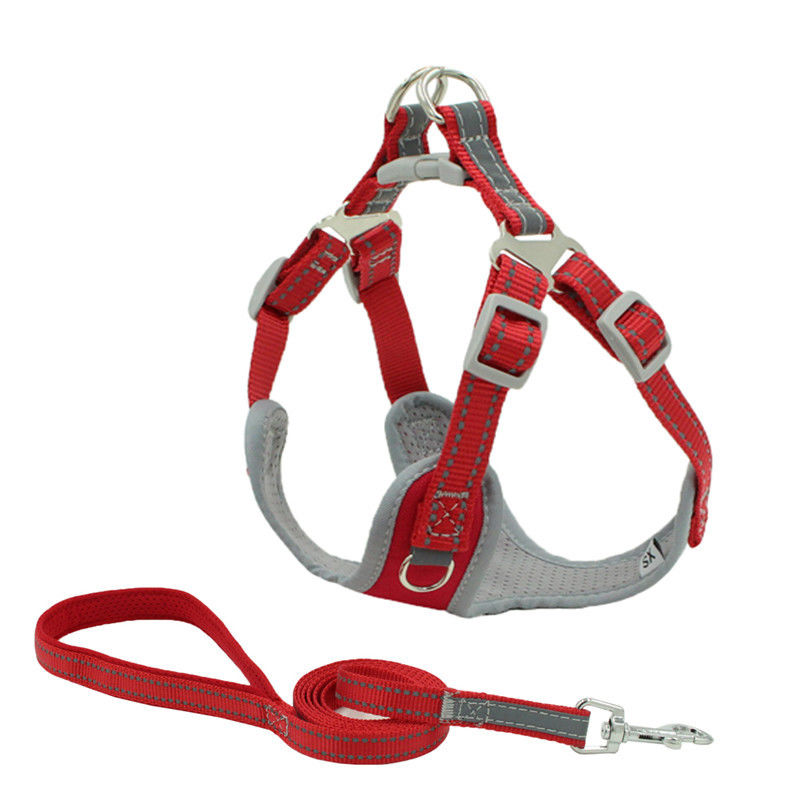 Oxford Cloth Light Reflecting Pet Collar Leash Harness Set Safety Comfortable