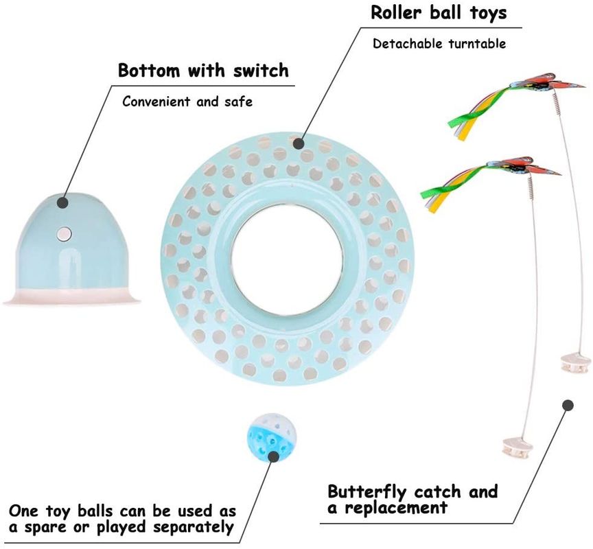 Interactive Cat Automatic Teaser &amp; Exerciser Kitten Toys With Spinning Butterfly