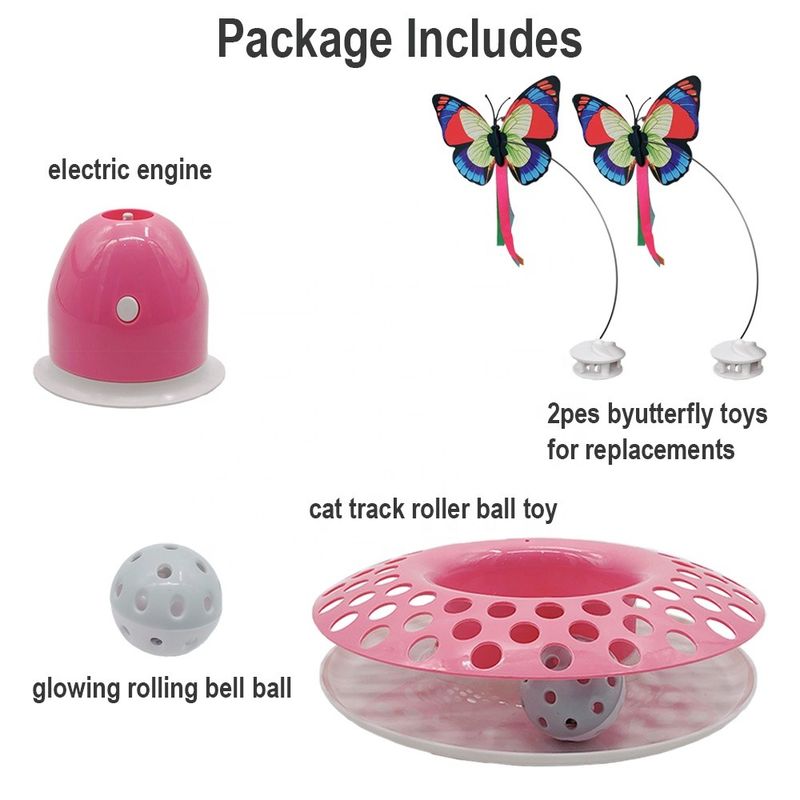 Interactive Cat Automatic Teaser &amp; Exerciser Kitten Toys With Spinning Butterfly