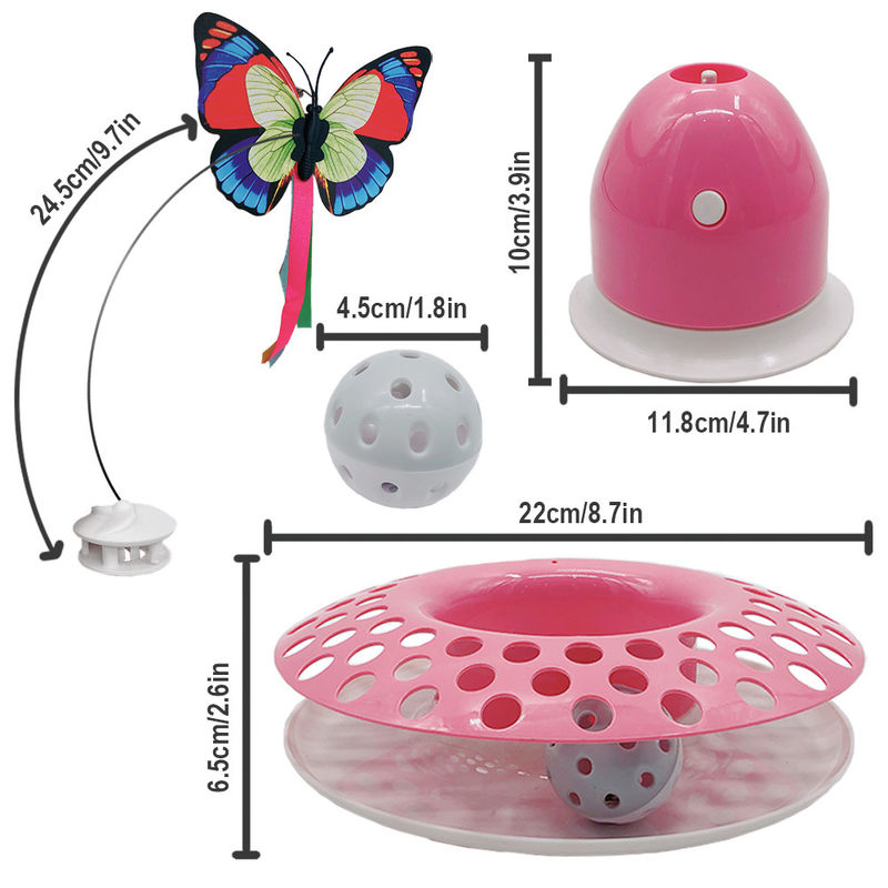 Interactive Cat Automatic Teaser &amp; Exerciser Kitten Toys With Spinning Butterfly
