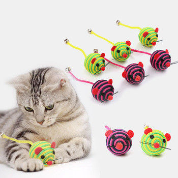 Nylon String Rope Bell Cat Pet Toys With A Mice Catch Cat Mouse Toy