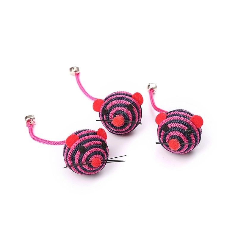 Nylon String Rope Bell Cat Pet Toys With A Mice Catch Cat Mouse Toy