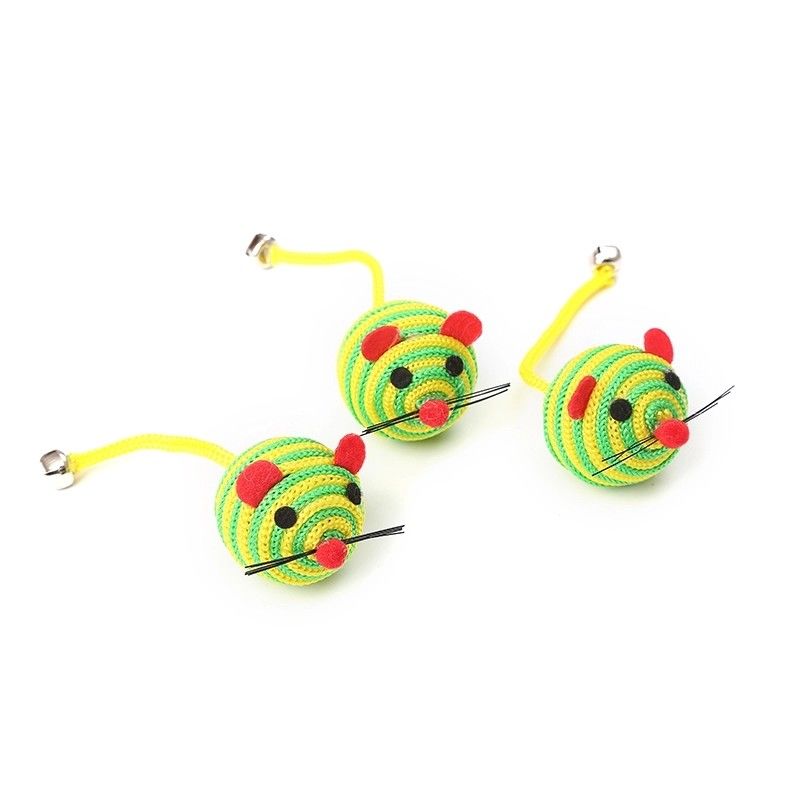 Nylon String Rope Bell Cat Pet Toys With A Mice Catch Cat Mouse Toy
