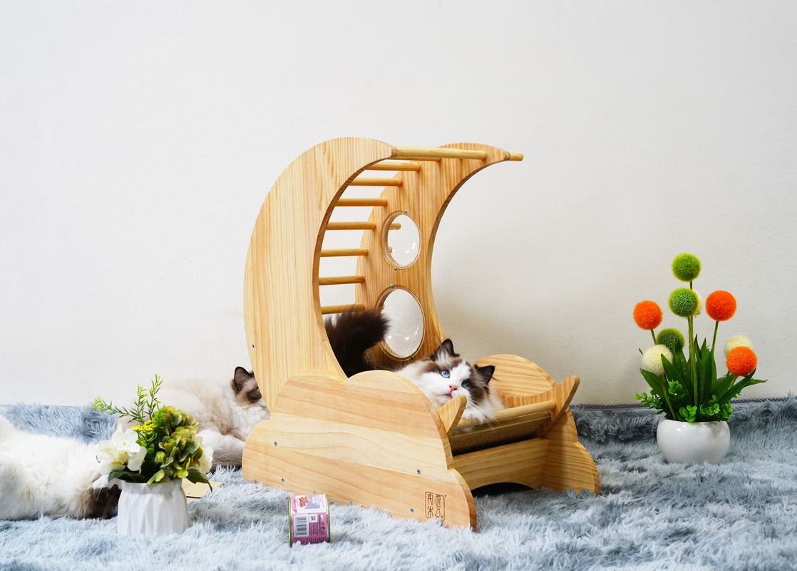 Hallupets Cat Scratcher House Pet Condo Cat Wooden Bed Tree House