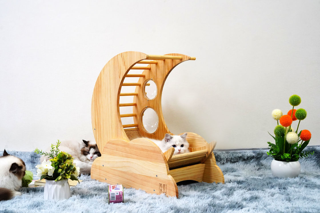 Hallupets Cat Scratcher House Pet Condo Cat Wooden Bed Tree House