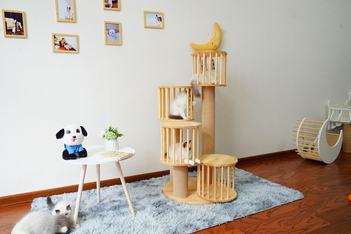 Durable House Kitten Cat Climbing Tree Tower Condo With Scratching Posts