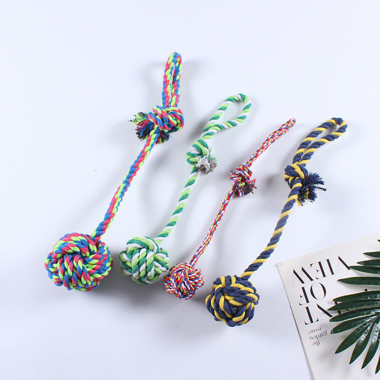 Eco Friendly Hand Woven Super Strong Bite Resistant Set Interactive Dog Chew Rope