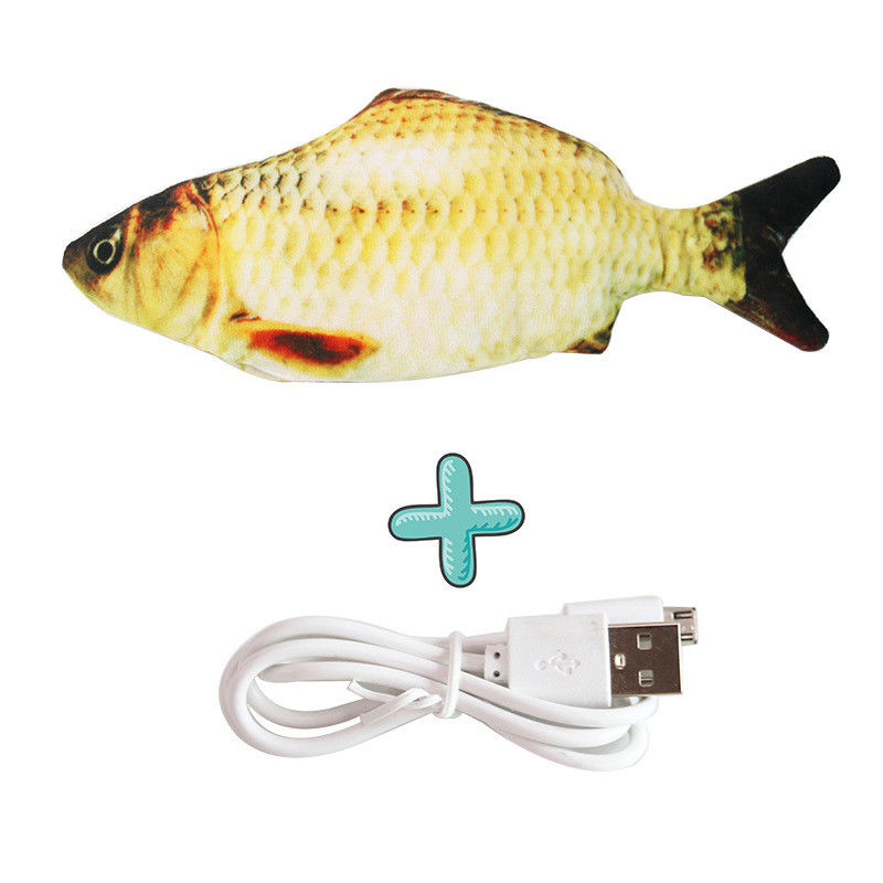 Electric Floppy Fish Cat Toy Simulation Wiggle Fish Catnip Toys Plush Interactive Moving Dancing Fish Toys for Cats