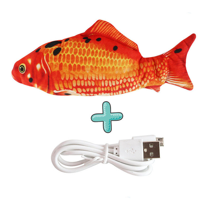 Electric Floppy Fish Cat Toy Simulation Wiggle Fish Catnip Toys Plush Interactive Moving Dancing Fish Toys for Cats