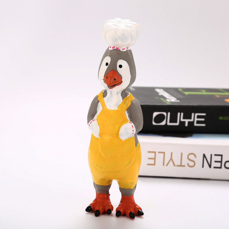 Squeaky Latex Chicken Interactive Rubber Puppy Chew Toys 70g 24X6X6 Cm