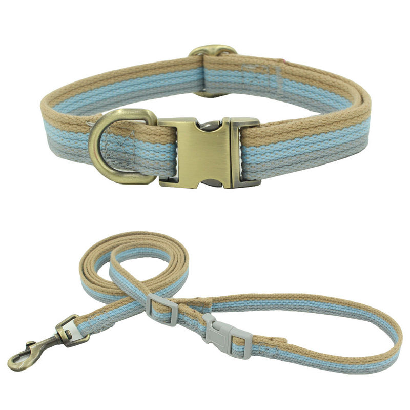 Nylon Twisted Rope Pet Leash Can Be Engraved Webbing Collar Traction Rope Set Pet Dog Leash Set