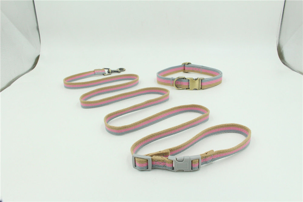 Nylon Twisted Rope Pet Leash Can Be Engraved Webbing Collar Traction Rope Set Pet Dog Leash Set