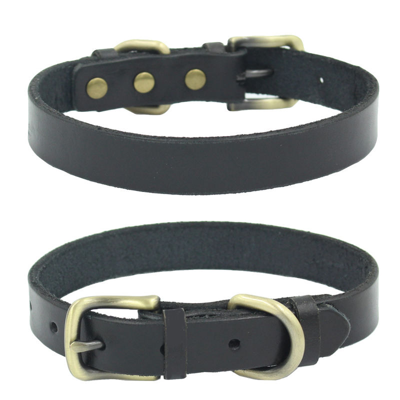 Personalized Pet Collars Genuine Leather Dog Collar Adjustable Fashion Leather Pet Cat Collar