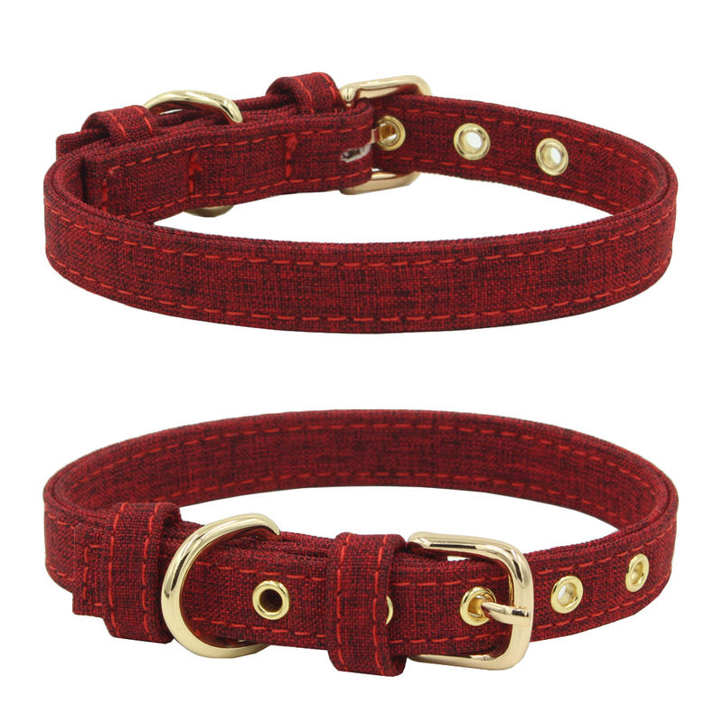 Custom Double Layer Sewing Canvas Dog Collar Leash Harness Set Durable