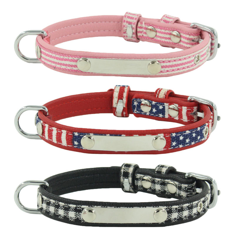 Customized Print Personalized Logo Dog Collar Adjustable Pet dog Neck Belt