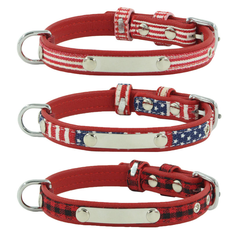 Customized Print Personalized Logo Dog Collar Adjustable Pet dog Neck Belt