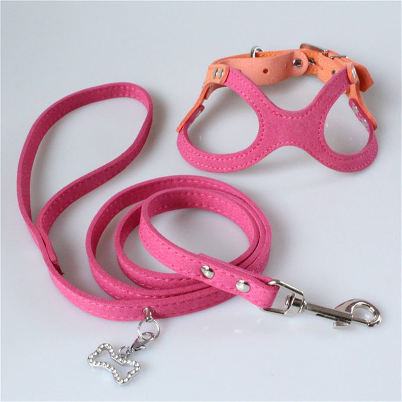 Hallupets Soft Mesh Padded Collar Leash Harness Set Dog Chest And Back Traction