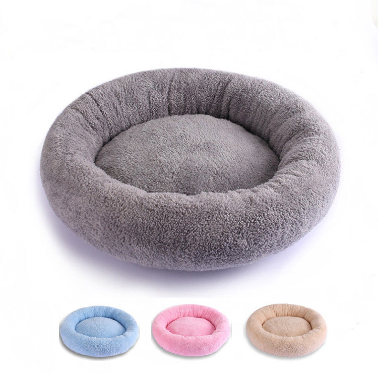 Luxury Plush Soft Round Donut Dog Bed Washable Cushion Sofa 560g For Cat