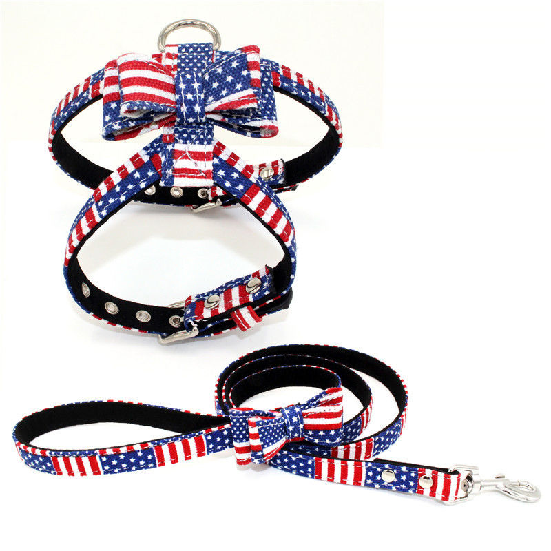 Suede Microfiber Comfortable Collar Leash Harness Set Luxury Chest And Back Suit