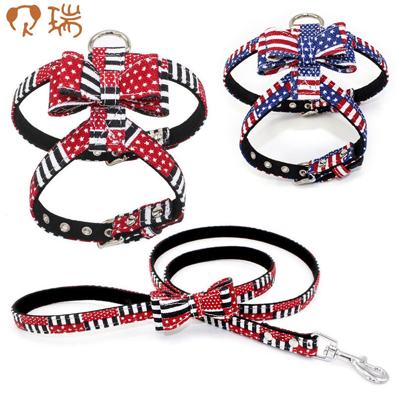 Suede Microfiber Comfortable Collar Leash Harness Set Luxury Chest And Back Suit