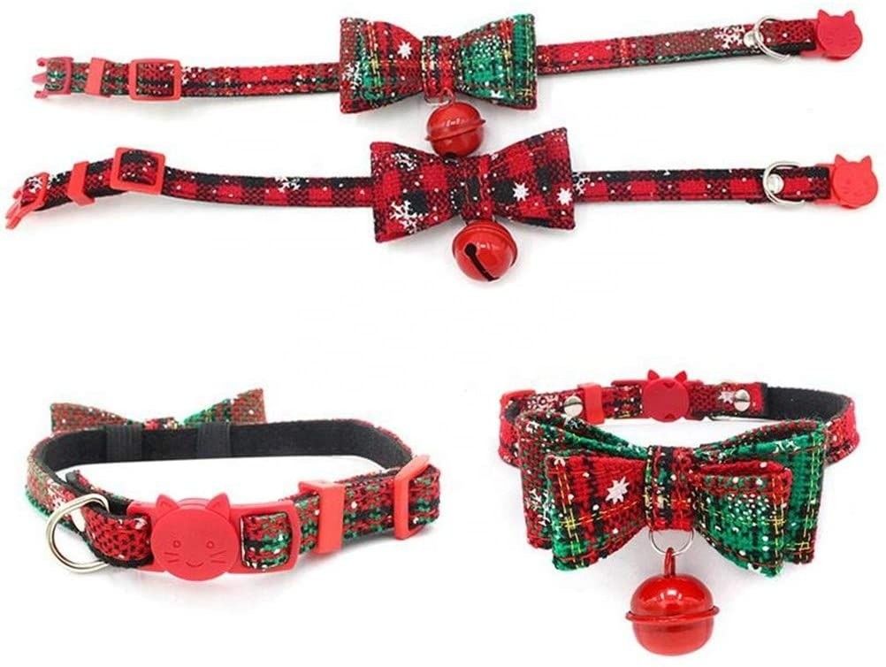 BSCI Collar Leash Harness Set Bell Breakaway Adjustable Safety Christmas Cat Collar