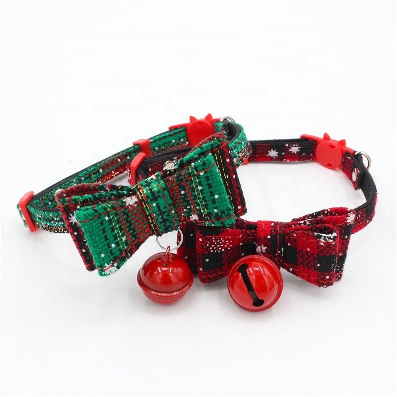 BSCI Collar Leash Harness Set Bell Breakaway Adjustable Safety Christmas Cat Collar